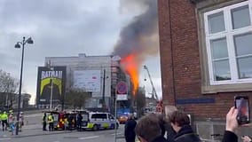 Incêndio está a destruir o edifício da Bolsa de Valores da Dinamarca