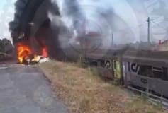Forte estrondo e incêndio alertou passageiros para saírem do comboio acidentado no Fundão